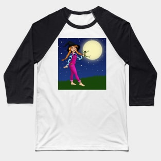 Little Witch illustration Baseball T-Shirt